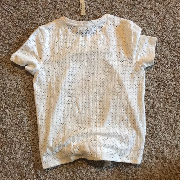 Madewell Modern Tie-Front Tee Geo-Eyelet NWT XS - Picture 7 of 8